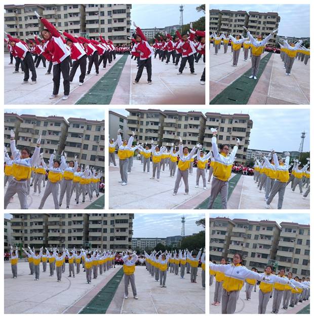 宁远县桂冠中学举行广播体操会操比赛